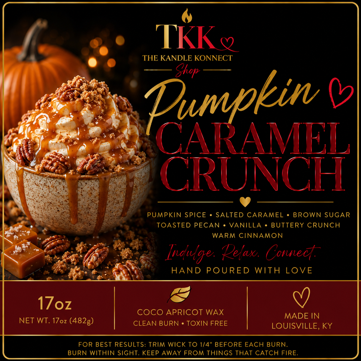 Pumpkin Caramel Crunch 3 Wick Candle 17oz